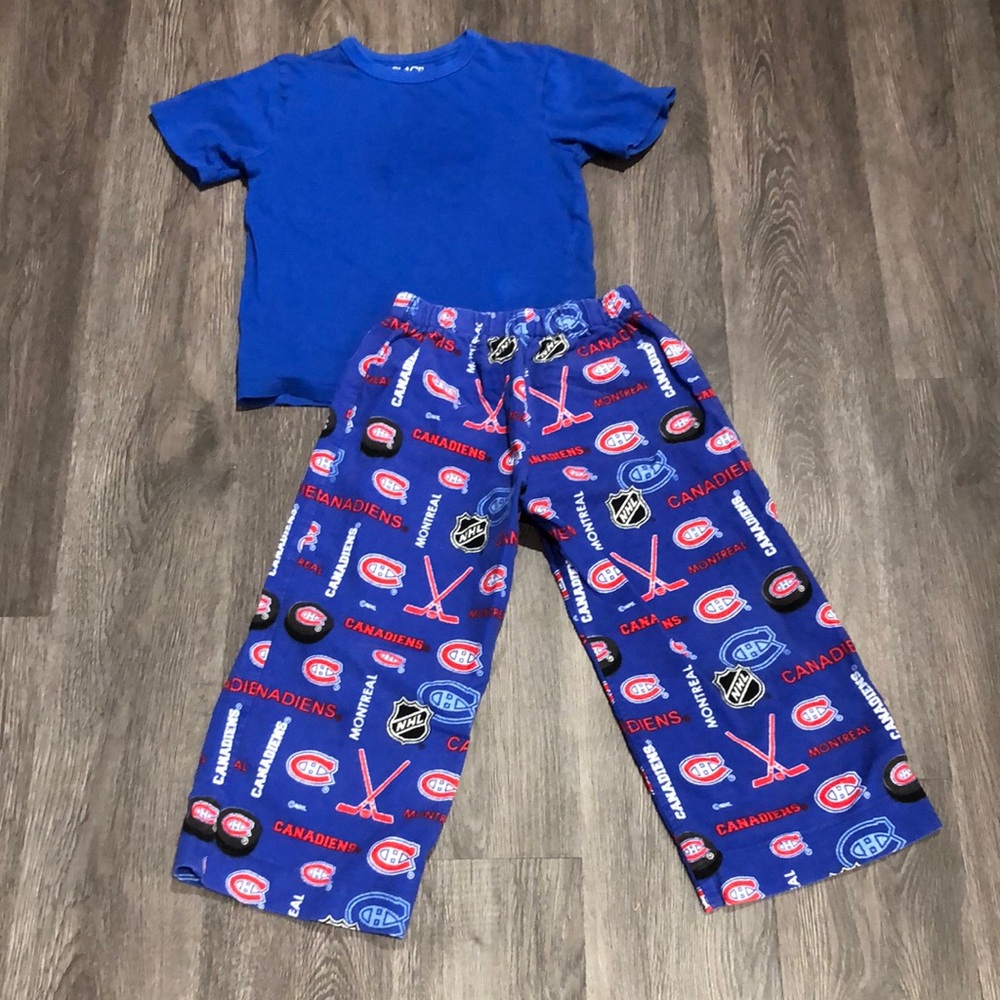 Montreal Canadiens (5) Handmade Flannel PJ Bottoms & Children’s Place T-shirt